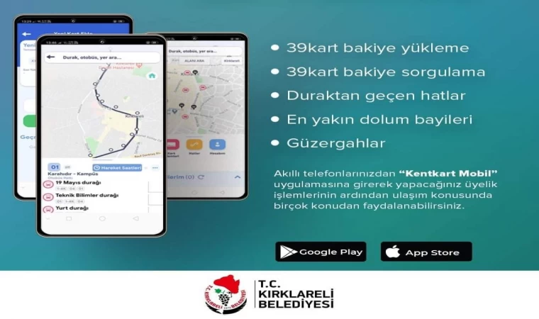 39 KART , KIRKLARELİ'NDE ULAŞIMI DÖNÜŞTÜRDÜ