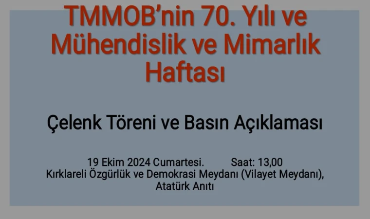 TMMOB 70. Yaşını Kutluyor