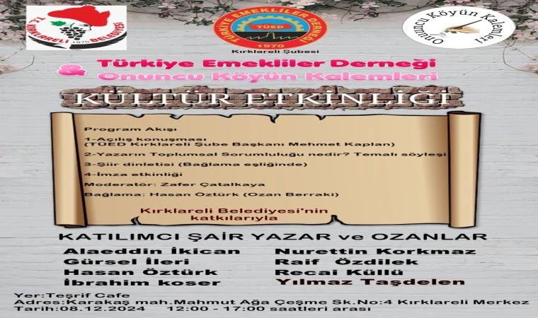 Emekliler Derneğinden Kültür Etkinliği