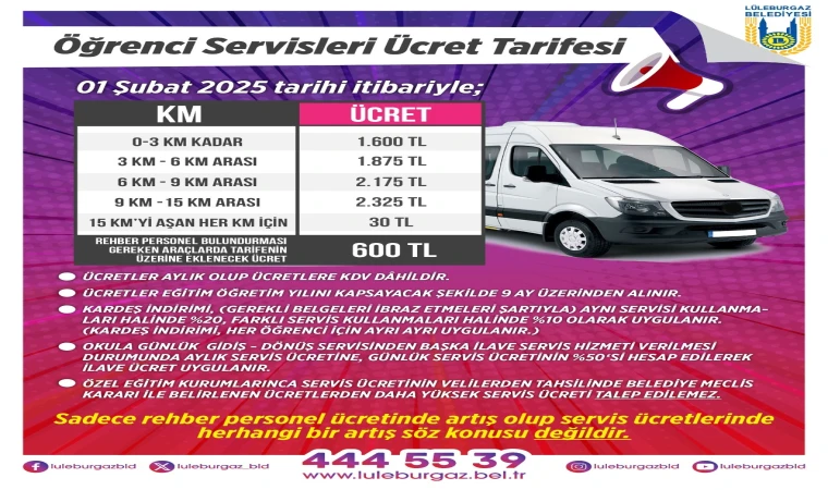 Okul Servis Ücretlerinde Artış Yok