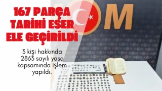 167 Parça Tarihi Eser Ele Geçirildi